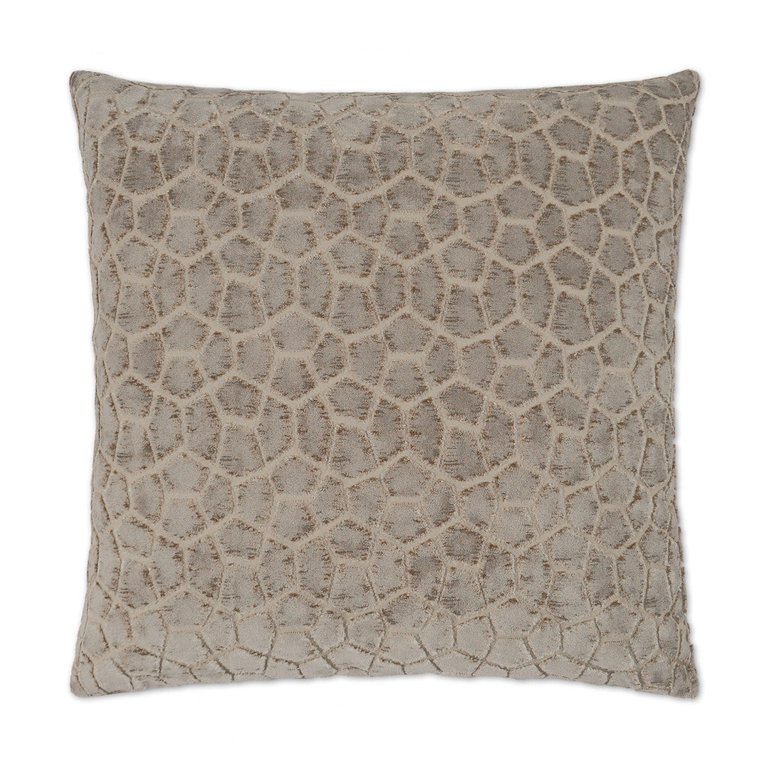 Luxury Pillow -  24" x 24" -  Flintstone-Taupe; Pale mushroom geometrics are raised in this cut chenille