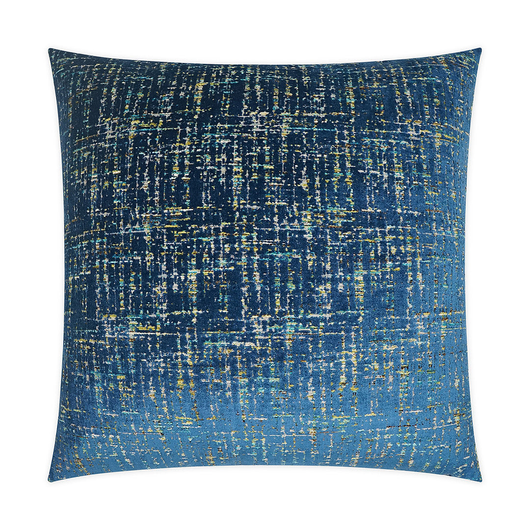 Luxury Pillow -  24" x 24" -  Moonstruck-Blue; Bright blue chenille interwoven with aqua and gold