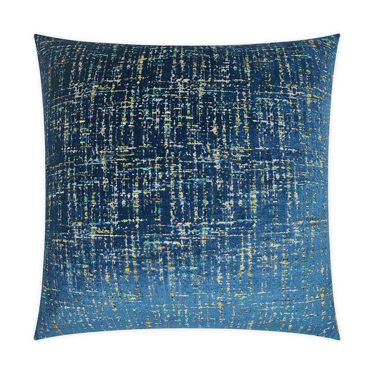 Luxury Pillow -  24" x 24" -  Moonstruck-Blue; Bright blue chenille interwoven with aqua and gold