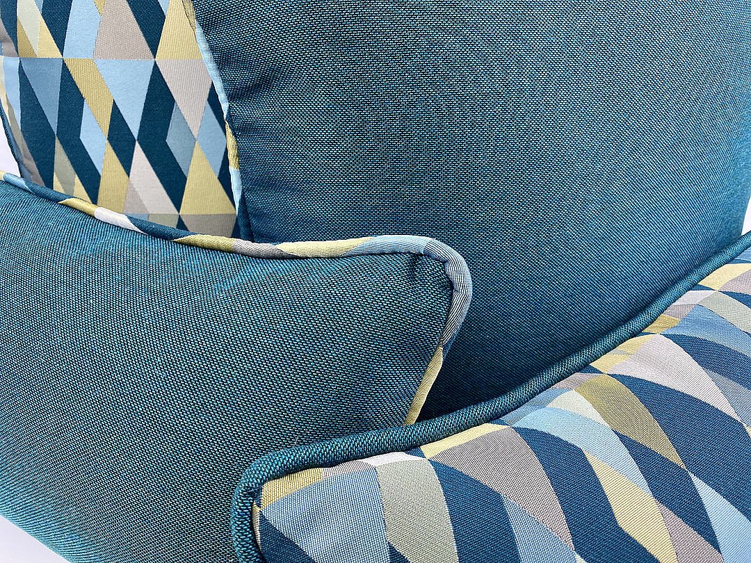 Luxury Outdoor Lumbar Pillow - 22" x 12"- Harlequin Teal