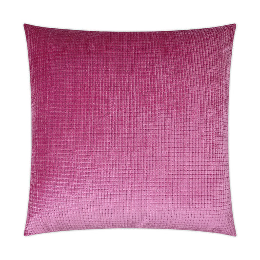 Luxury Pillow -  24" x 24" -  Opulence - Fuchsia; Small squares woven in a thick chenille