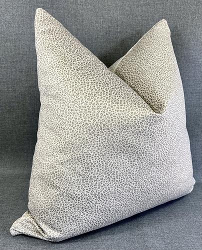 Luxury Pillow -  24" x 24" -  Sophia; Delicate pattern of tiny animal print on oyster colored background on an elegantly soft fabric.