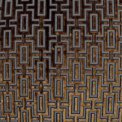 Luxury Pillow - 24” x 24” - Bergman-Midas; Charcoal and copper geometric pattern on textured fabric