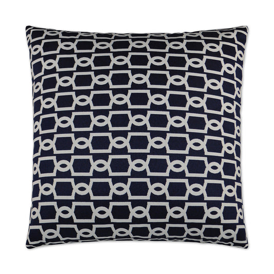 Luxury Outdoor Pillow - 22" x 22" - Ocean Gate - Navy; Sunbrella, or equivalent, fabric with fiber fill