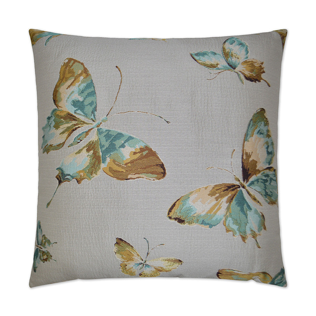REDUCED TO CLEAR  Luxury Pillow -  24" x 24" -  Porcha; Embroidered butterflies