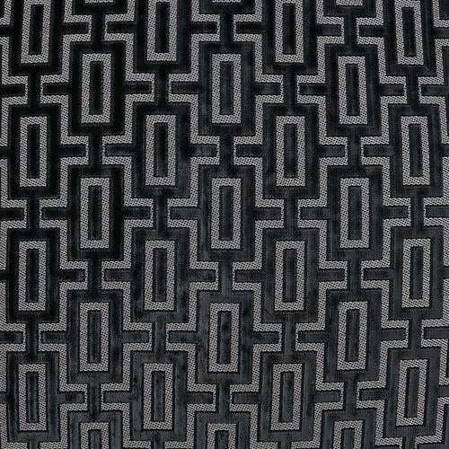 Luxury Pillow - 24” x 24” - Bergman-Onyx; Charcoal and gray geometric pattern on textured fabric