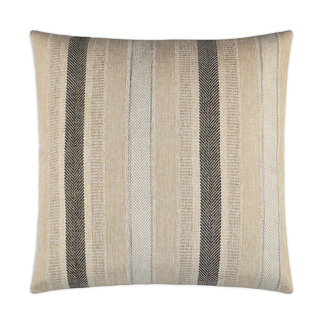 Luxury Pillow - 24" x 24" - Habitat-Caviar; Striped pattern of tans, browns and cream