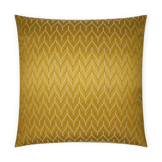 Luxury Pillow - 24" x 24" - Elodie-Gold; A beautiful shade of gold with white and black fine lines detailed in the fabric