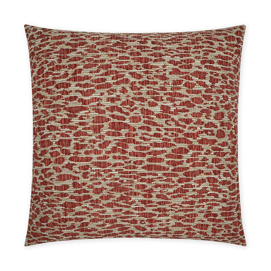 Luxury Pillow - 24" x 24" - Bengal - Spice; Almost an animal print design in spicy red on a stone ground