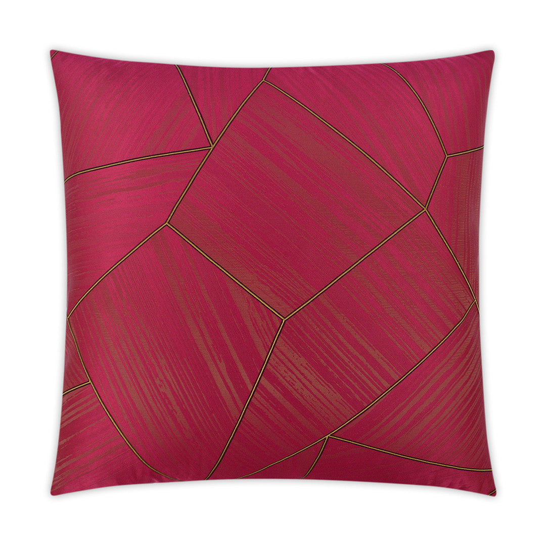 Luxury Pillow - 24" x 24" Eclectic Line-Fuchsia; Hot Fucshia and gold segments front and back