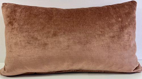 Luxury Pillow -  24" x 14" -  Madison Club Lumbar - Dusky Rose; Plush velvet