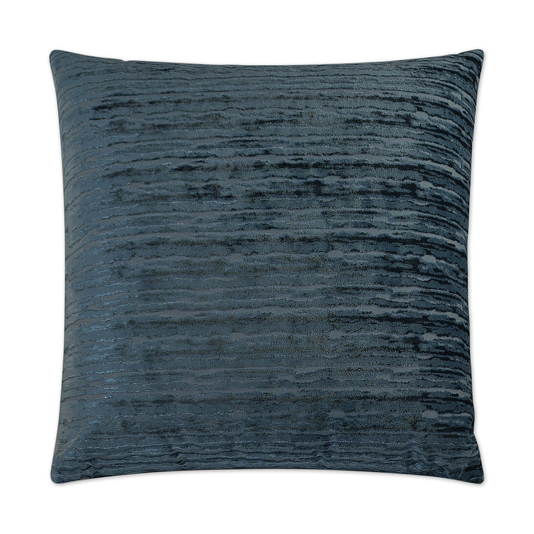 Luxury Pillow -  24" x 24" -  Wake Mineral; Striae of denim blue