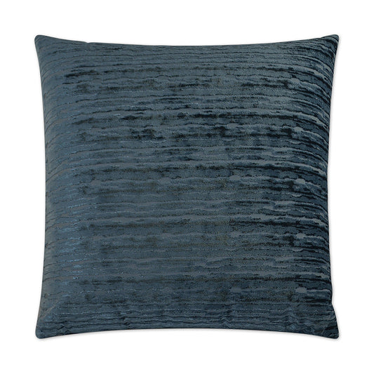 Luxury Pillow -  24" x 24" -  Wake Mineral; Striae of denim blue